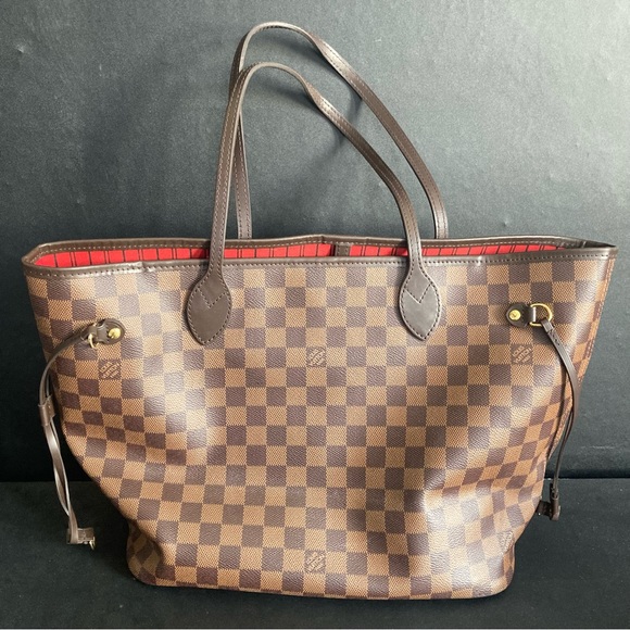 Louis Vuitton: Neverfull MM Checkered Tote Bag (Authenticated) 🤎 - Picture 1 of 9
